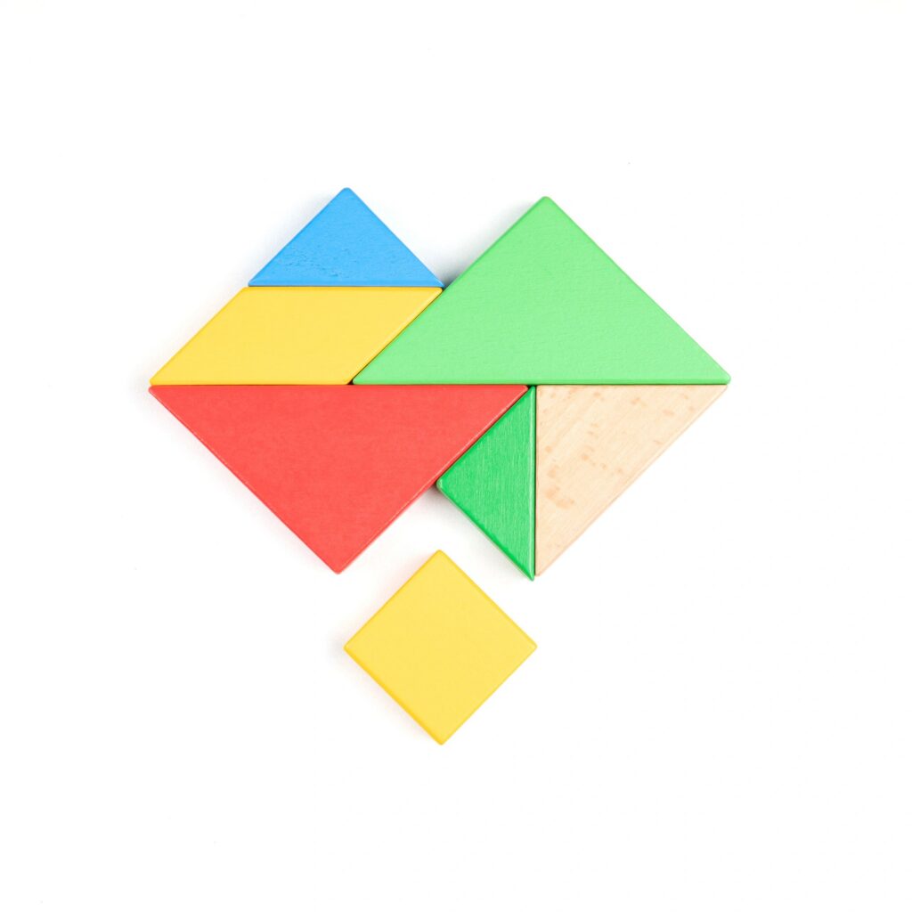 Tangram Puzzle Heart on White Background